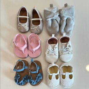 Stylish Kids Shoes Set of 6 - Pink, White, Gray